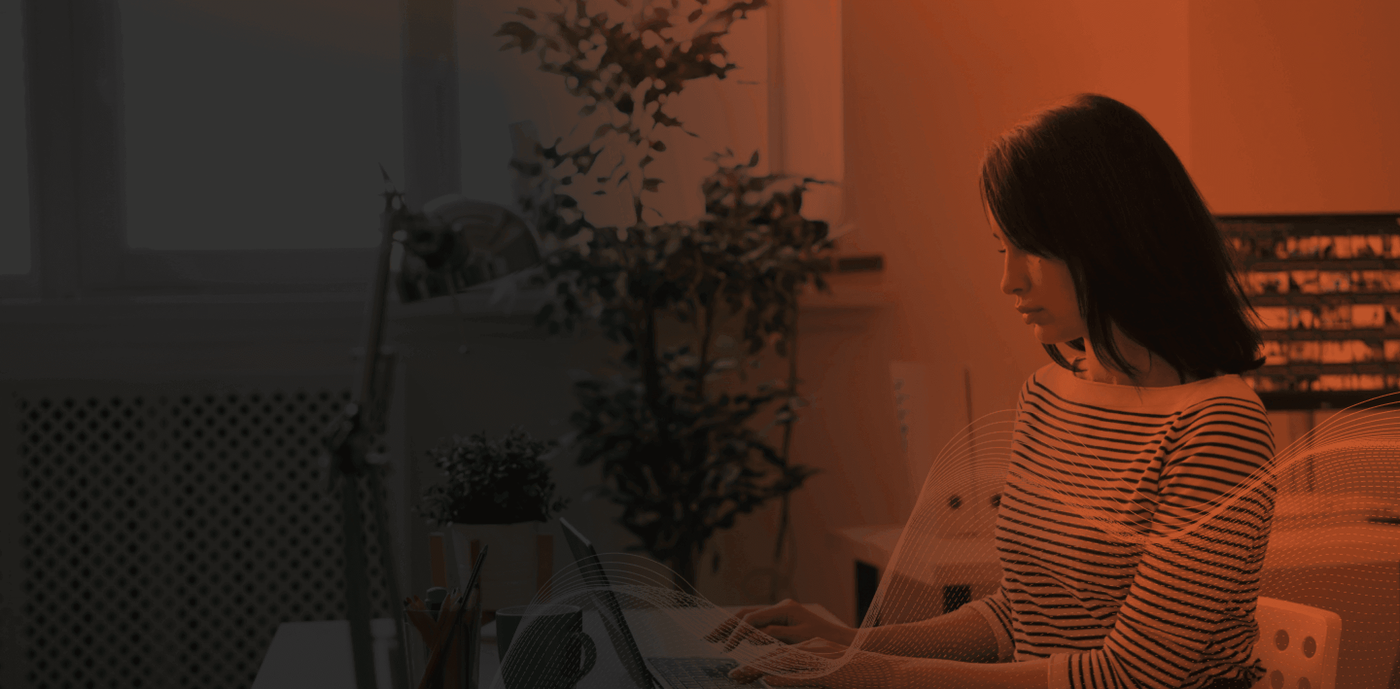 Woman working on a computer
